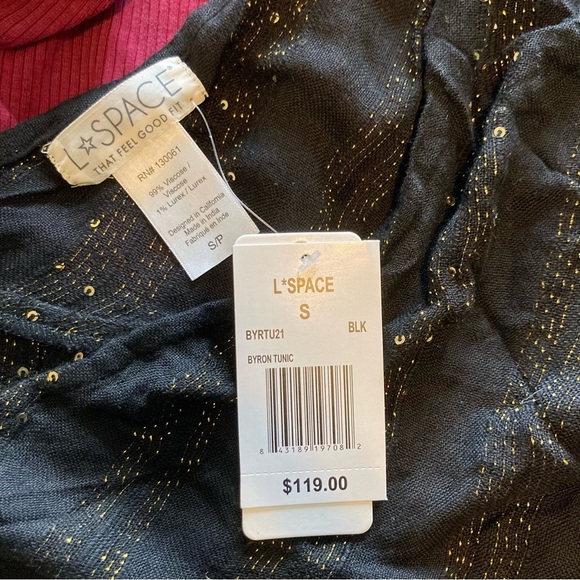 NWT L*Space Byron Metallic Thread Gold Shimer Tunic Dress in Size Small - Picture 12 of 13